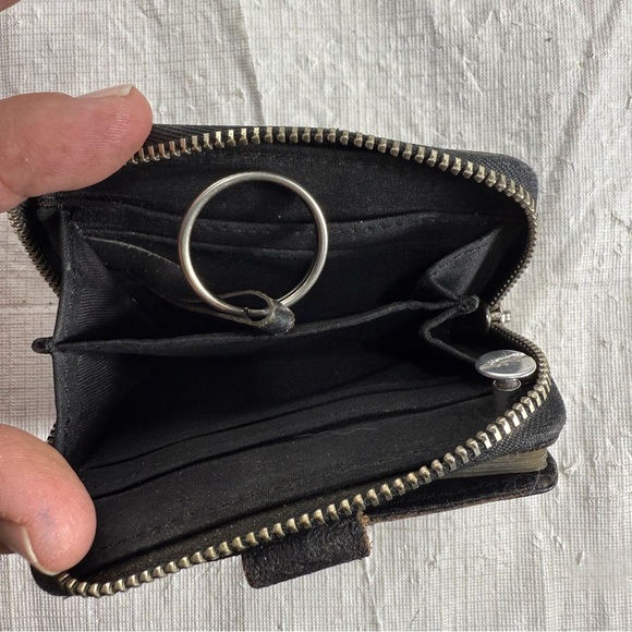 Mens Tri-Fold Leather Wallet Harley Davidson Chain  Vintage - Picture 3 of 6